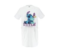 Disney Stitch Camison para Mujer, Diseño Stitch Vestido Corto, Pijama de Verano | Talla M - Blanco