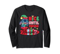 Disney Stitch Christmas Nice Until Proven Naughty Holiday Manga Larga