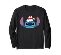 Disney Stitch Christmas Santa's Elf Hat Holiday Big Face Manga Larga