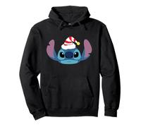 Disney Stitch Christmas Santa's Elf Hat Holiday Big Face Sudadera con Capucha