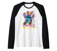 Disney Stitch Christmas Santa's Naughty List Funny Holiday Camiseta Manga Raglan