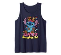 Disney Stitch Christmas Santa's Naughty List Funny Holiday Camiseta sin Mangas