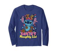 Disney Stitch Christmas Santa's Naughty List Funny Holiday Manga Larga