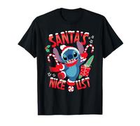 Disney Stitch Christmas Santa's Nice List Funny Holiday Camiseta
