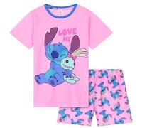 Disney Stitch Corto Conjunto Pijama para Niña - Regalo Ropa Interior (Rosa/Azul, 9-10 Años)
