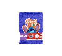 Disney Stitch Cuaderno de peluche A5 azul oscuro, diario esponjoso para niños, diseño de cuaderno, libro de peluche para niñas y niños, regalo creativo a partir de 3 años, diario con páginas de líneas