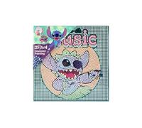 Disney Stitch Diamond Painting Set | Lienzo para niños 19 x 19 cm | Incluye piedras brillantes, herramientas y accesorios | Kit creativo para niños y niñas | Diseño Rock & Music