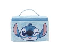 Disney Stitch - Estuche de belleza bordado, 15,24 cm, color azul, Disney Stitch Face Azul, Talla unica