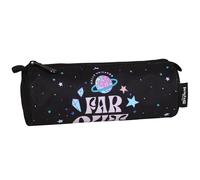 Disney Stitch Estuche para lápices de Colegiala, Redondo, Tubo, Bolsa para Material Escolar, Negro 22x8x8cm (Stitch Redondo)