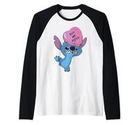 Disney Stitch Funny Valentine's Day "Buy Me Pizza" Heart Camiseta Manga Raglan