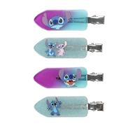 Disney Stitch Get Ready With Me - Juego de 4 pinzas acrílicas con purpurina de ángel y puntada
