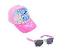Disney Stitch Gorra y Gafas de Sol para Niñas, Gafas de Sol Protección UV, Gorra de Verano, Gorro de Beisbol Infantil