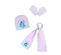 Disney Stitch Gorro Bufanda y Guantes para Niña, Conjunto de Invierno para Niñas, Gorra Bufanda y Guantes de Stitch y Angel, Accesorios de Invierno Infantil - Morado