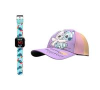 Disney Stitch Gorro y Reloj para Niñas, Diseño Stitch Gorra de Beisbol de Verano Infantil, Reloj LED, Regalo para Niñas | Lila