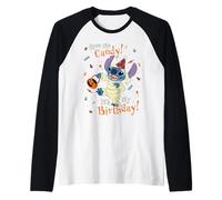 Disney Stitch Halloween Give Me Candy! It's My Birthday! Camiseta Manga Raglan