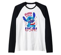 Disney Stitch Happy Birthday USA Independence Day 250 Years Camiseta Manga Raglan