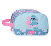 Disney Stitch Hearts estuche escolar, estuche infantil, fabricado en Poliéster, Triple compartimento para mejorar la organización, Tamaño ideal para llevarlo en la mochila, Con asa lateral.