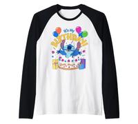 Disney Stitch It's My Birthday Cake Surprise Party Camiseta Manga Raglan