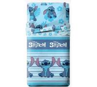 Disney Stitch Juego de Sábanas, 50% Algodón 50% Poliester, para Cama 90-105 cm, Azul y Rosa (Azul, Cama 105cm)