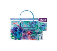 Disney Stitch Juego de viaje de escritura y dibujo, kit de pintura y manualidades para niños con estuche, lápices y hojas para colorear, juego de viaje creativo en bolsa con asa, regalo de Lilo y