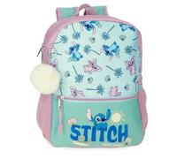 Disney Stitch Just Chill Mochila Escolar Adaptable a Carro Azul 27x33x11 cms Poliéster by Joumma Bags