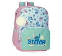 Disney Stitch Just Chill Mochila Escolar Adaptable a Carro Azul 30x38x12 cms Poliéster by Joumma Bags