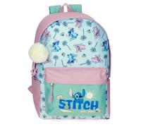 Disney Stitch Just Chill Mochila Escolar Portátil 15,6 Pulgadas Verde 31,5x45x15 cms Poliéster by Joumma Bags