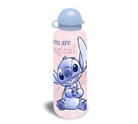 Disney Stitch Kids - Botella de agua de aluminio con pajita de 500 ml para la escuela (You are magic Stitch)