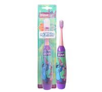Disney Stitch Kids - Cepillo de dientes eléctrico a pilas con cerdas suaves, vibración mejorada, tapa de protección y batería incluidas, para niños de 4 a 14 años, sin BPA y no tóxico