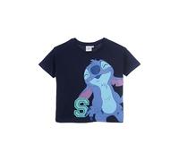 Disney Stitch Lilo & Stitch - Camiseta de algodón para niña, talla 116 a 164, de 6 a 14 años, azul oscuro, 116