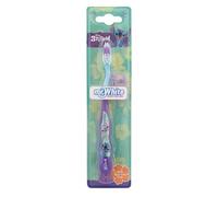 Disney Stitch Little Teeth - Cepillo de dientes para niños con tapa de protección, cerdas redondeadas suaves, agarre cómodo y ventosa para almacenamiento vertical para niños a partir de 3 años