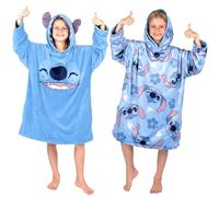 Disney Stitch - Manta con capucha reversible de gran tamaño para niños, sudadera con capucha de forro polar súper suave de doble cara, regalo para niñas, talla única - Azul