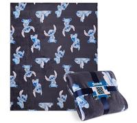 Disney Stitch Manta Polar Suave Calentitas Mantas para Cama 150 x 130 cm para Dormitorio, Viaje, Stitch Regalos para Adulto y Niños (Azul Stitch)