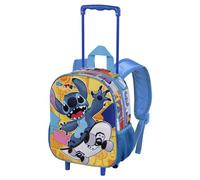 Disney Stitch-Mochila 3D con Ruedas Pequeña, 26 x 34 cm, Capacidad 12.5 L, Amarillo Skater