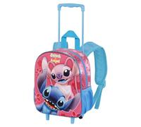 Disney Stitch-Mochila 3D con Ruedas Pequeña, 26 x 34 cm, Capacidad 12,5 L, Rosa Match