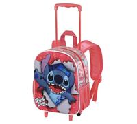 Disney Stitch-Mochila 3D con Ruedas Pequeña, 26 x 34 cm, Capacidad 12.5 L, Rosa Thing