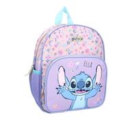 Disney Stitch Mochila de guardería para niña, personalizable con nombre, pequeña mochila Kita Lilo & Stitch, mochila infantil con bolsillo frontal y bolsillos de malla, correas ajustables