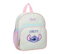 Disney Stitch Mochila de guardería para niña, personalizable con nombre, pequeña mochila Kita Lilo & Stitch, mochila infantil con bolsillo frontal y bolsillos de malla, correas ajustables, Stitch