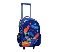 Disney Stitch - Mochila grande con ruedas con ruedas para escuela primaria para niña o niño, turquesa, X-Large