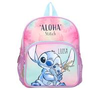 Disney Stitch - Mochila infantil con bolsillo delantero (2 compartimentos, 29 x 23 x 8 cm), diseño de arcoíris, color pastel, Mochila Stitch arco iris, 23 x 29 x 8 cm