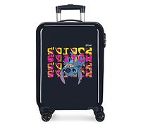 Disney Stitch Naughty Face Down Maleta de Cabina Azul 38x55x20 cms Rígida ABS Cierre de combinación Lateral 34L 2 kgs 4 Ruedas Dobles Equipaje Mano
