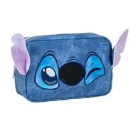 Disney Stitch - Neceser con cremallera - Estuche cosmético Stitch con orejas 3D - Bolsa de maquillaje y viaje para niños y fans Disney
