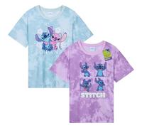 Disney Stitch Pack Camisetas Niña Adolescentes Conjunto de 2 Camisetas Manga Corta Ropa de Verano Niña Regalos para Niños (Morado/Azul, 11-12 Años)