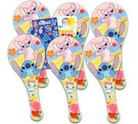 Disney Stitch Paddle Ball Party Favors - Paquete con 6 juegos de pelota de remo más calcomanías, más para niños y niños pequeños | Suministros de fiesta de Lilo y Stitch para niñas