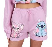 Disney Stitch Pantalón Corto de CHÁNDAL de ALGODÓN para niña con Bolsillo 100% ALGODÓN (FR/ES, Números, 146, 152, Regular, Rosa)