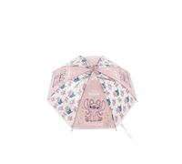 Disney Stitch Paraguas automático para niños, 82 cm, color rosa, con licencia oficial, diseño de dibujos animados, resistente a la intemperie, estructura de metal, mango de plástico, para niños y