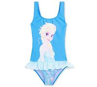 Disney Stitch Pieza Única Bañador para Niñas, Piscina y Playa - Regalo para Niñas (Azul Elsa, 3-4 años)