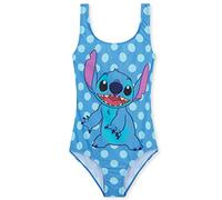 Disney Stitch Pieza Única Bañador para Niñas, Piscina y Playa - Regalo para Niñas (Azul Stitch, 13-14 años)