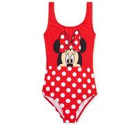 Disney Stitch Pieza Única Bañador para Niñas, Piscina y Playa - Regalo para Niñas (Rojo Minnie, 5-6 años)