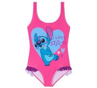 Disney Stitch Pieza Única Bañador para Niñas, Piscina y Playa - Regalo para Niñas (Rosa Stitch, 11-12 años)